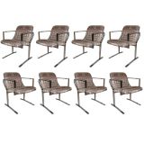 Set of 8 Milo Baughman Stainless Steel  Dining Chairs