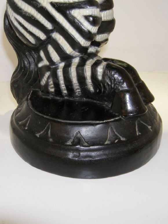 Pair of James Mont Zebra Lamps 1