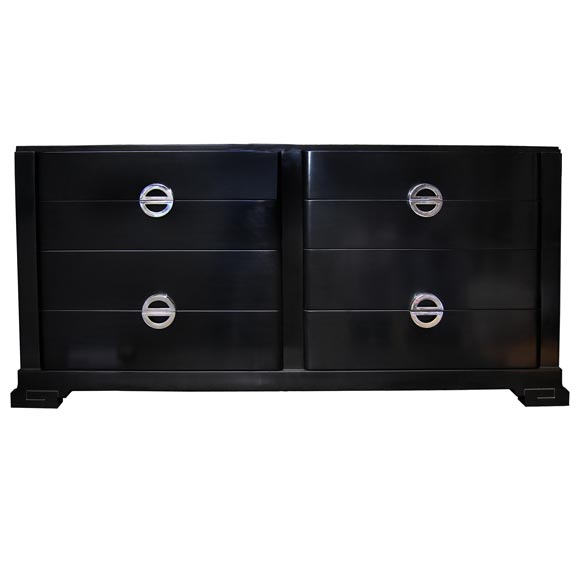 6 Drawer Black Lacquer Dresser 9 For Sale on 1stDibs