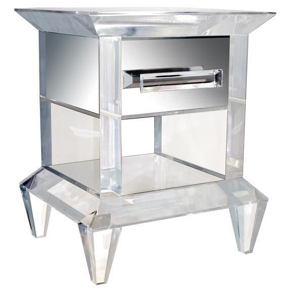 Lucere Lucite Table With Mirrored Drawer By Craig Van Den Brulle For Sale