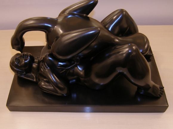 Signed Botero bronze Leda and the Swan