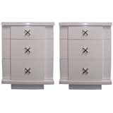 Pair of White Lacquer Side Tables