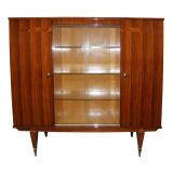French 1950's Rosewood Cabinet with Glass Doors