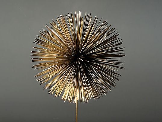 Dandelion Sculpture of gilded Stainless Steel on wood base attributed to Bertoia