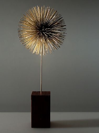American Dandelion Sculpture of Gilded Stainless Steel Att. to Bertoia