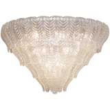 Large Barovier Tiered Glass Leaf Chandelier