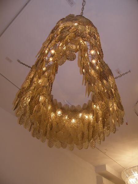 Large Vistosi biomorphic shaped glass chandelier.