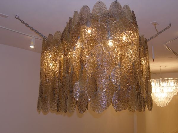 Large Vistosi Biomorphic Shaped Glass Chandelier In Excellent Condition For Sale In New York, NY