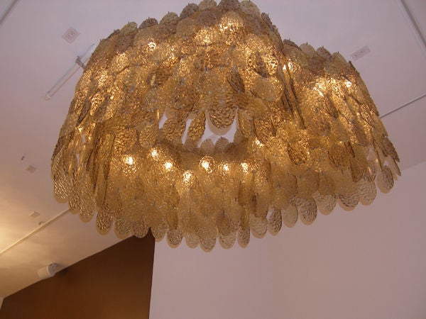 Contemporary Large Vistosi Biomorphic Shaped Glass Chandelier For Sale