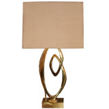 Signed Willy Daro Bronze Lamp C. 1970's