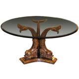Italian Bronze Table with Glass Top C. 1940's