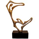 Frederick Weinberg Abstract Gilt Bronze Sculpture