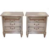 Pair of Antique Mirror and Silver Leaf Dressers