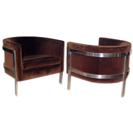 Pair of Chic Lounge Chairs designed by Harvey Probber