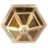 Copper and amber glass flishmount