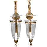 Pair large hurricane wall sconces (electrified)