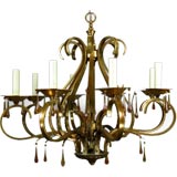Circa 1940
Amber Crystal Drop Chandelier