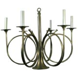 Brass trumpet chandelier