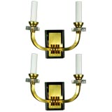 Pair French 2 lite sconces