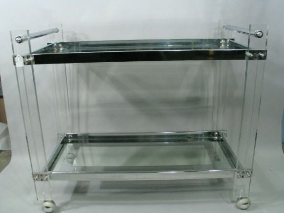 Circa 1950's Italian Lucite serving cart