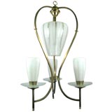 Modernist  Three Arm Chandelier