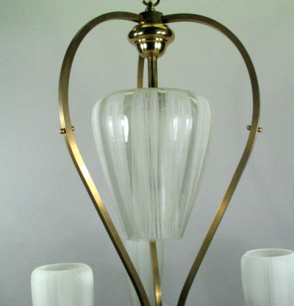 Modernist  Three Arm Chandelier