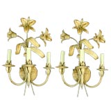 Circa 1950
s Pair Italian Tole Sconces Circa 1950
s Pair Italian Tole Sconces