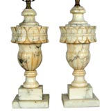 Vintage Pair Marble Lamps