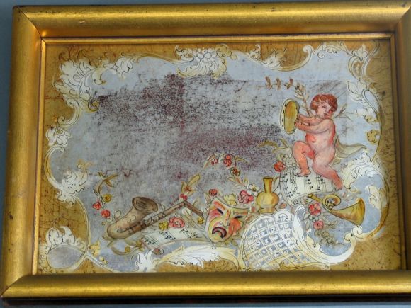 reverse painting on glass antique
