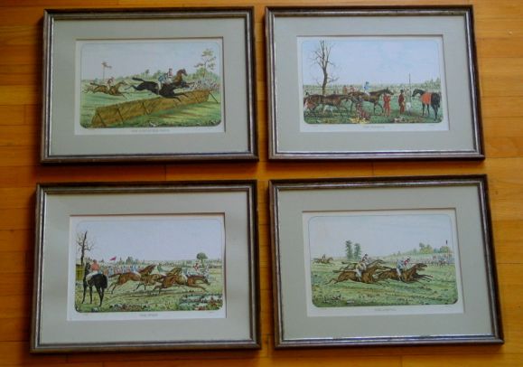 Four  Hunt scene engravings