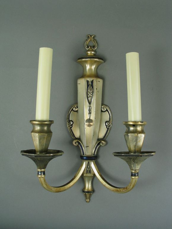 Pair Silver Plated  Sconces