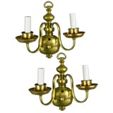 Pair Bronze Double  Arm Sconces