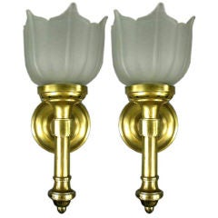 Antique Pair Converted 19th century Torcher Sconces