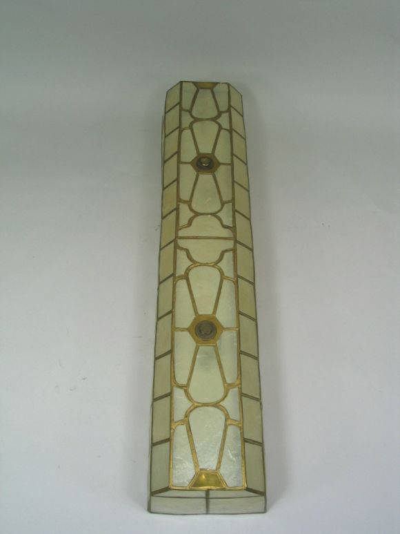 #2-429 Large capiz shell sconce can be used vertically or horizantly can also be cieling mounted