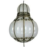 Vintage Circa 1950's Murano Latticino Pendant
