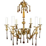 Vintage Amber Crystal  French Chandelier