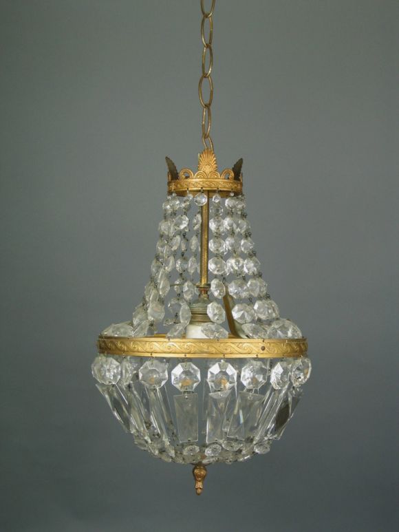 Petite Crystal Basket Chandelier
