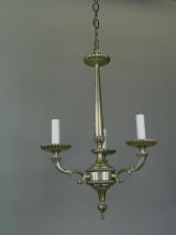 Circa 1930
s Small Silver Three Arm Chandelier