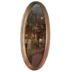 Vintage Large   Wood Oval Mirror