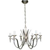 Moderne Silver plate 6 lite chandelier
