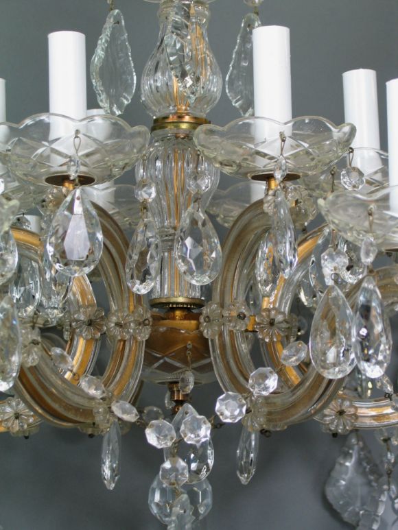 20th Century Circa 1920 Maria Theresa 2 level chandelier
