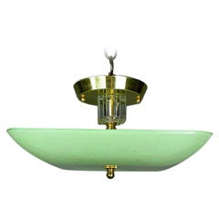 Green Celidone Glass Semi Flushmount