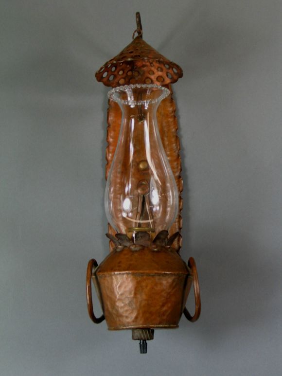 Pair 1930's hand made French copper scones