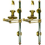 Pair French swing arm sconces