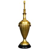 Large Italian hand hammered brass lamp