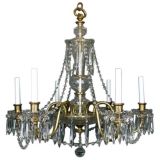 French Crystal and Bronze Chandelier