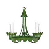Circa 1960's Green Tole Chandelier