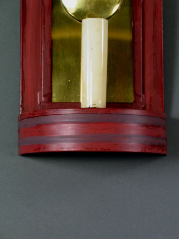 Mid-20th Century Red Tole Sconce        ( 3 pieces available)
