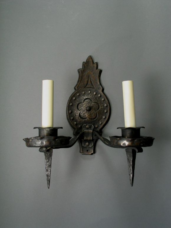 Wrought Iron Double Arm Sconces
