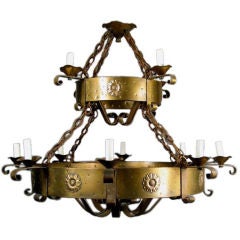Circa 1930's Rustic 2 level chandelier